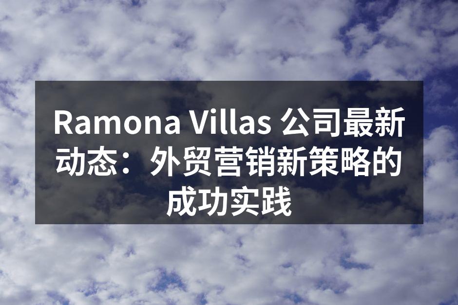 Ramona Villas 公司最新动态：外贸营销新策略的成功实践